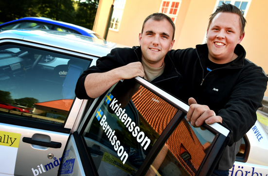 Tom Kristensson och Timmy Berntsson, SMK Hörby leder både Rally-DM och Sydsvenska Rallycupen