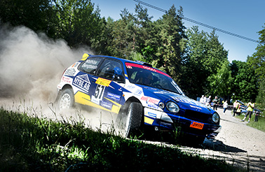 Robin Sandberg och Mathias Bengtsson, Ryds MK leder Trimmat 2 WD i South Swedish Rally