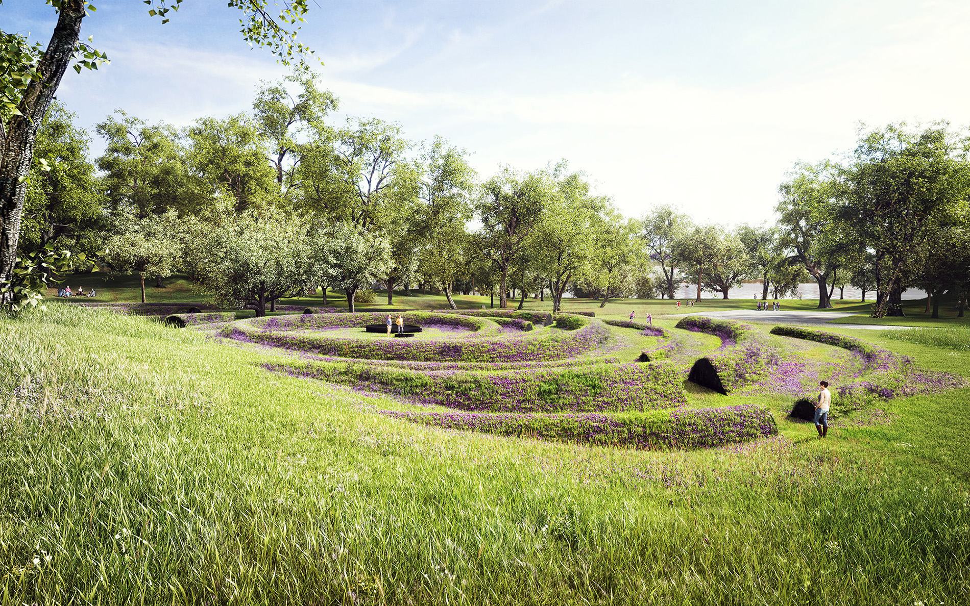 Idéförslaget Gravitational Waves av Lea Porsager. Vinnare i tävlingen om minnesvård över flodvågskatastrofen i Sydostasien 2004.