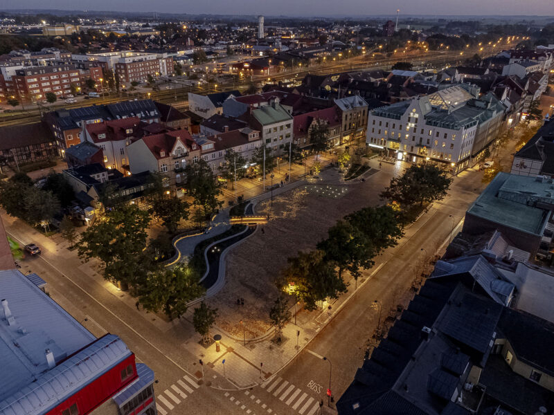 Stora torg i Eslöv. Foto: Werner Nystrand.