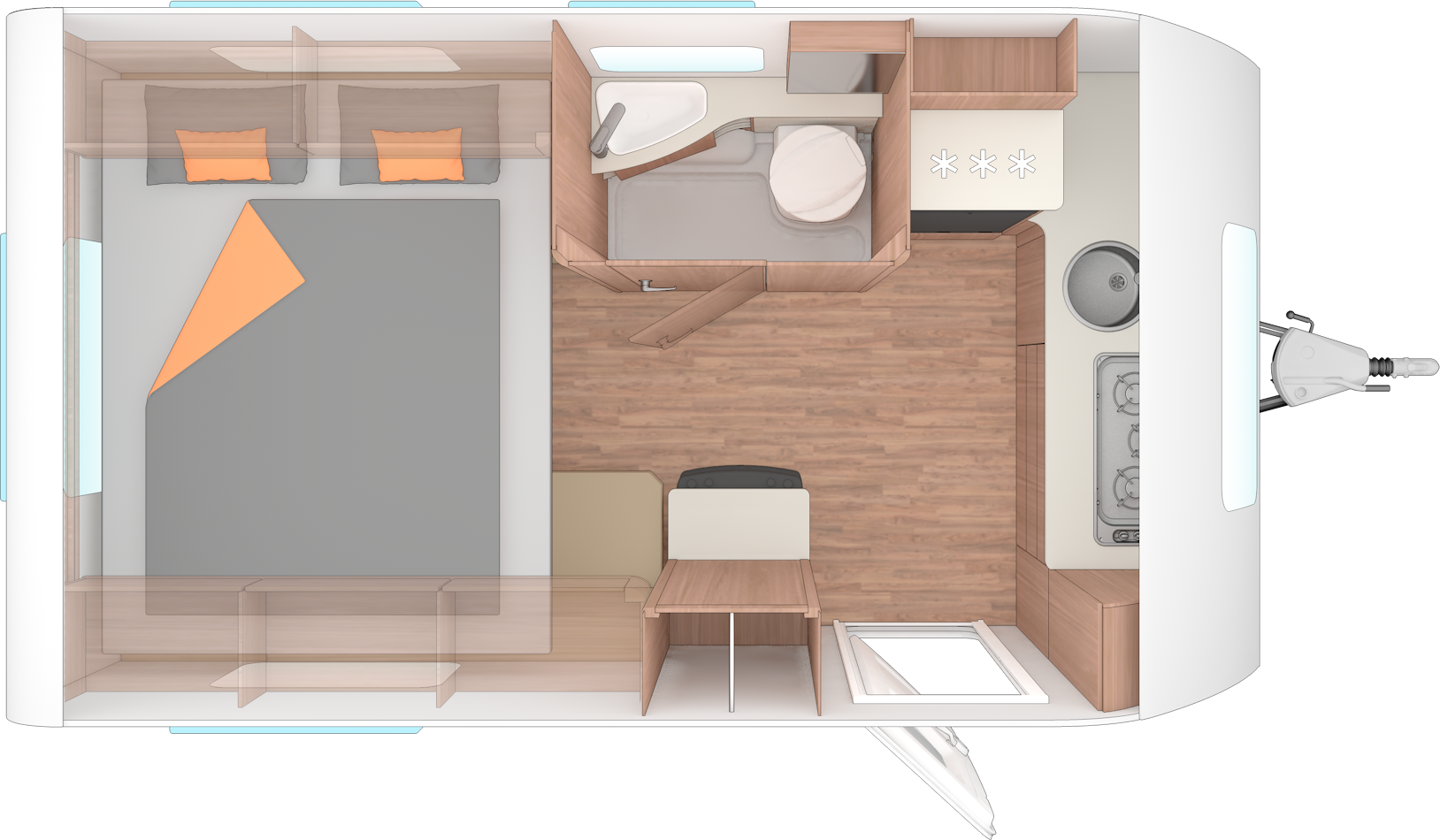 390 PUH CaraOne, Dubbelbädd