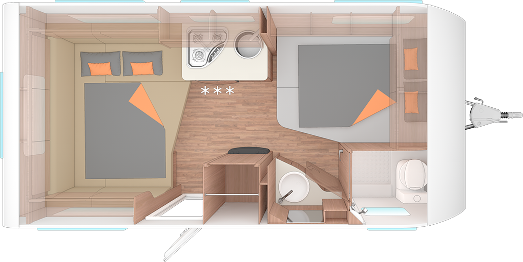 450 FU CaraOne, Dubbelbädd