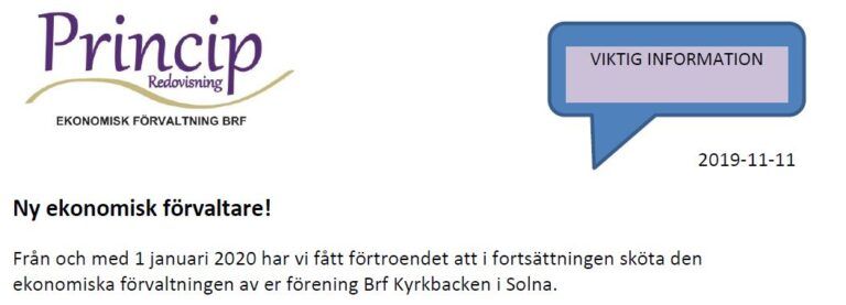 Ny ekonomisk förvaltare!