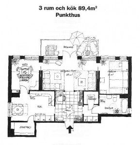 3 rum och kök iPunkthus 89,4m2