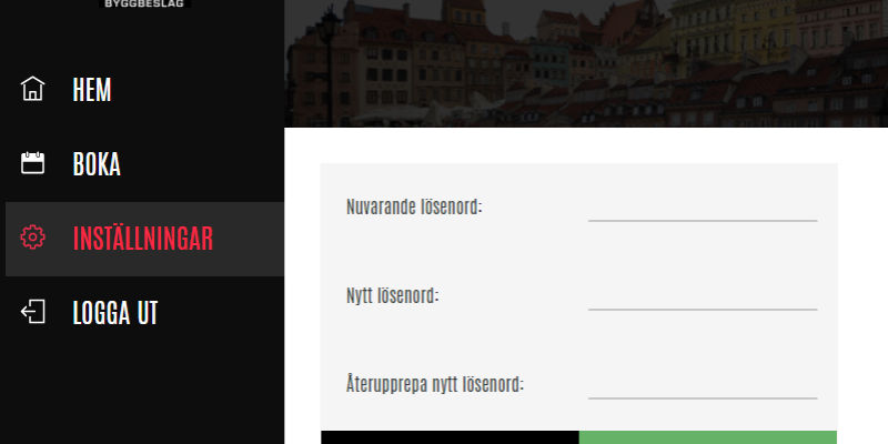 Byta lösenord till webbokning av tvättstugan