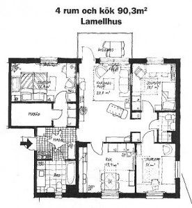 4 rum och kök, 90,3 m2