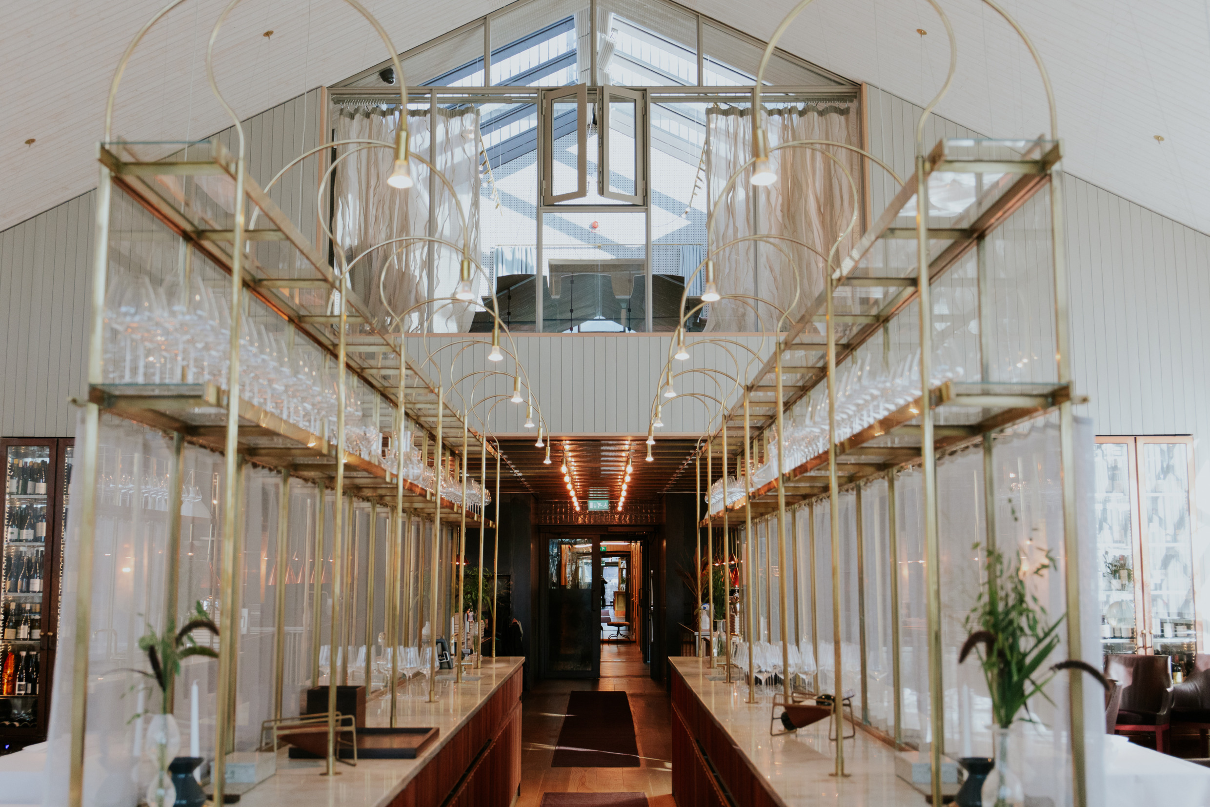 A view of the elegant interior of Aira, a two-star Michelin restaurant on Djurgården, Stockholm.