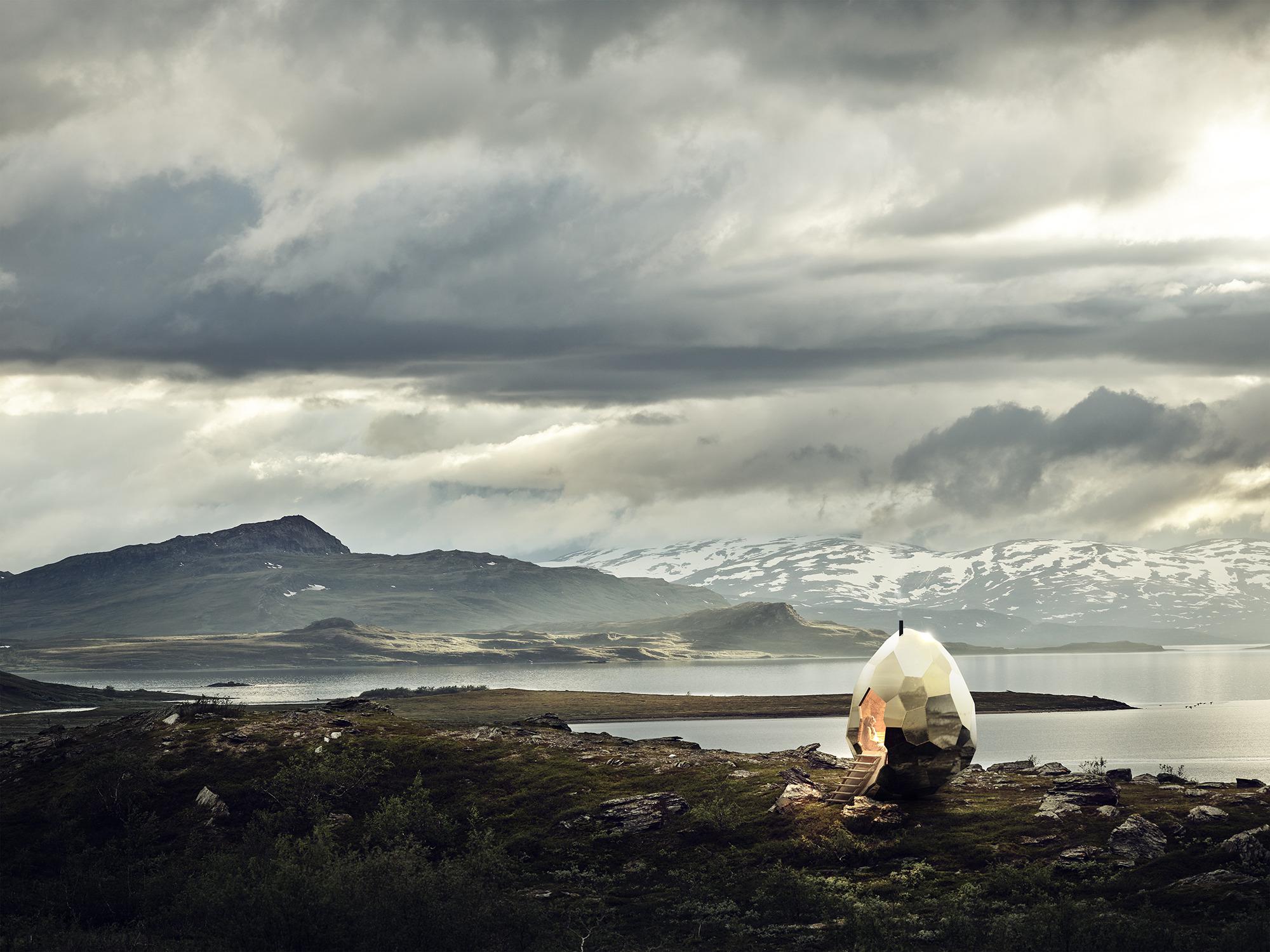 Solar Egg Sauna in Swedish Lapland