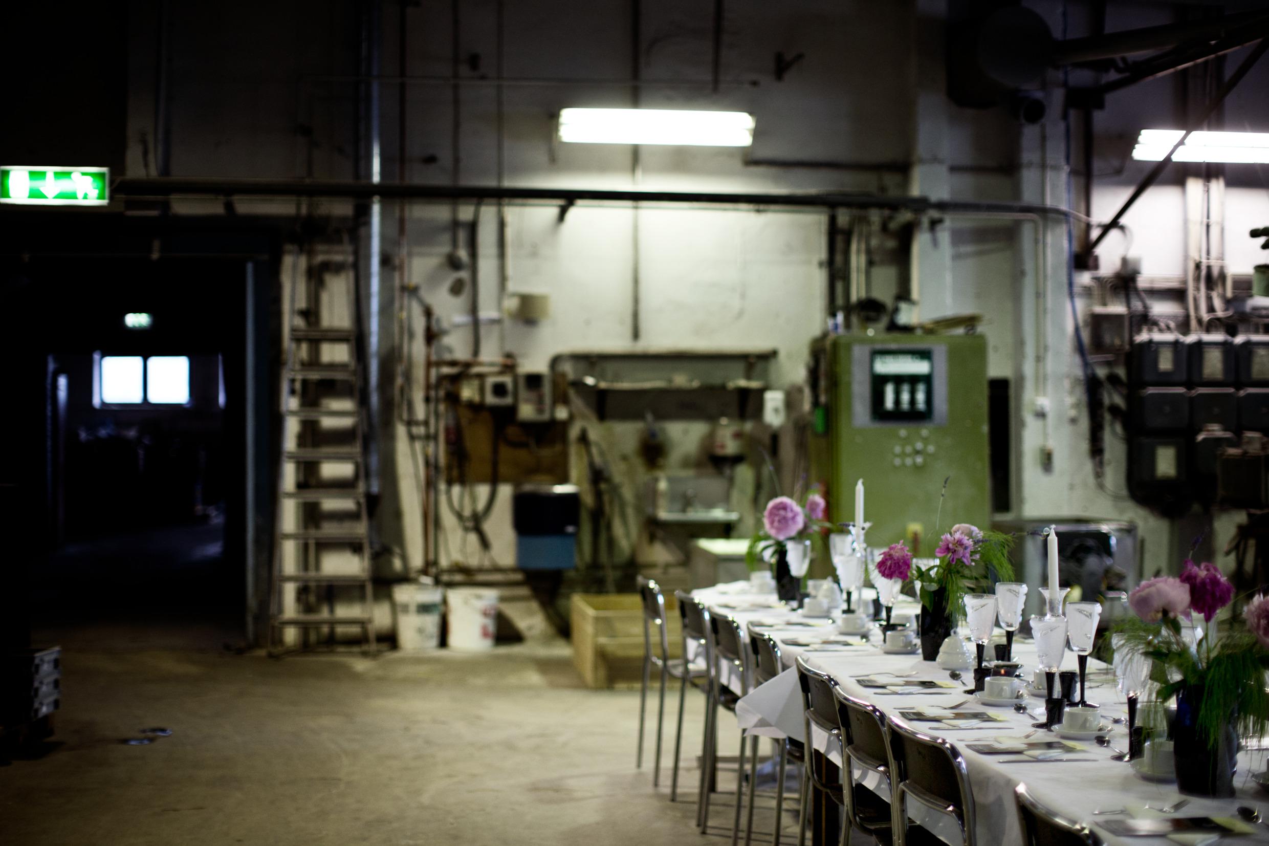 Dîner dans la verrerie