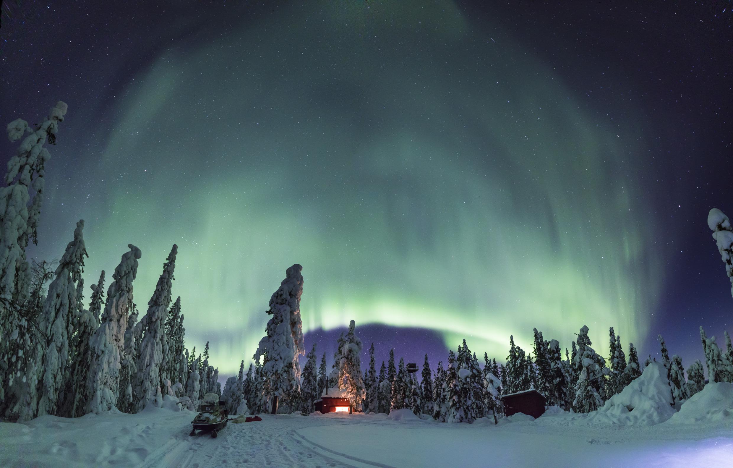 Noorderlicht boven Umeå