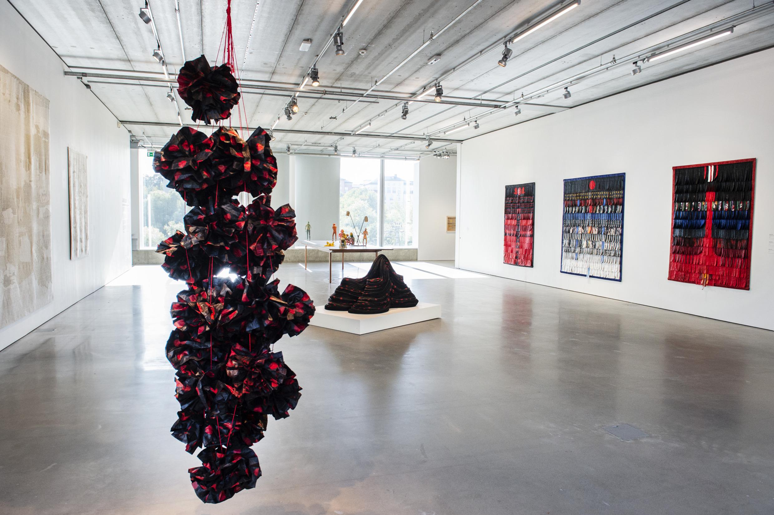 Exhibition 'New Materialism' with works by various artists at Bonnier art gallery in Stockholm.