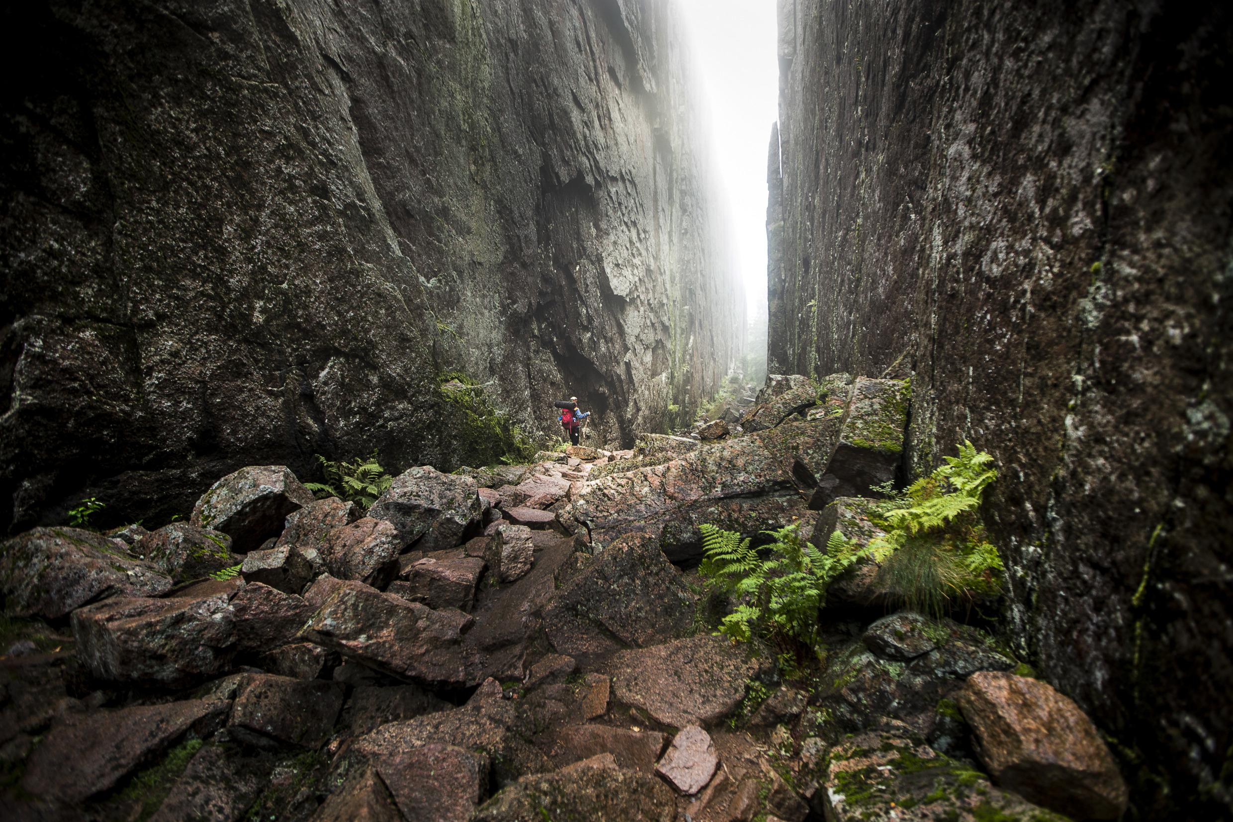 Die Schlucht Slåttdalsskrevan im Nationalpark Skuleskogen