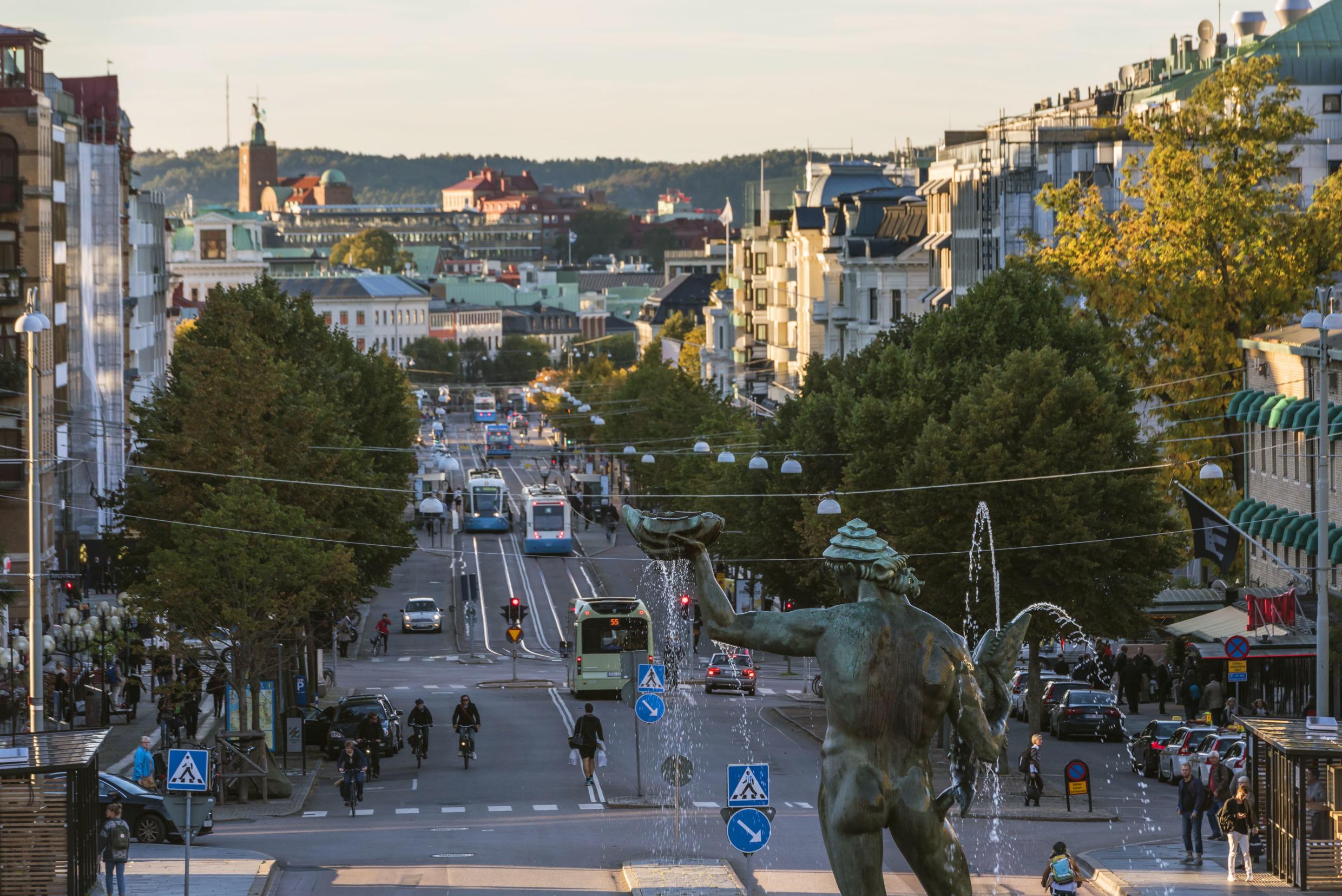 Poseidon de Carl Milles sur la place Götaplatsen à Göteborg
