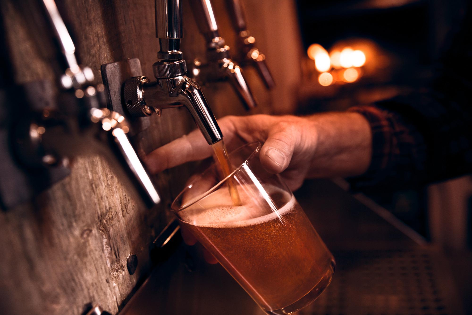 Beer tap at Jernbruket, West Sweden