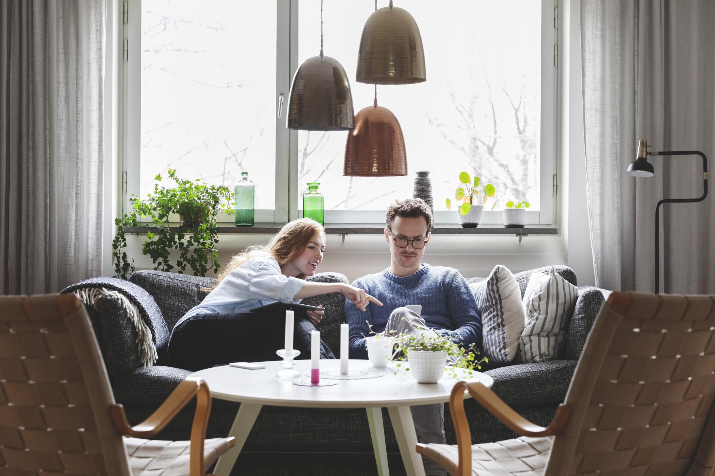 Couple in a living room