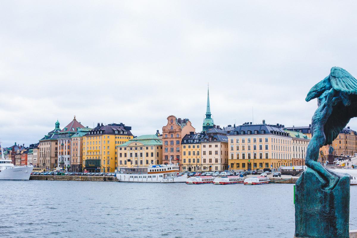 Vue sur d'ensemble sur la vieille ville de Stockholm.