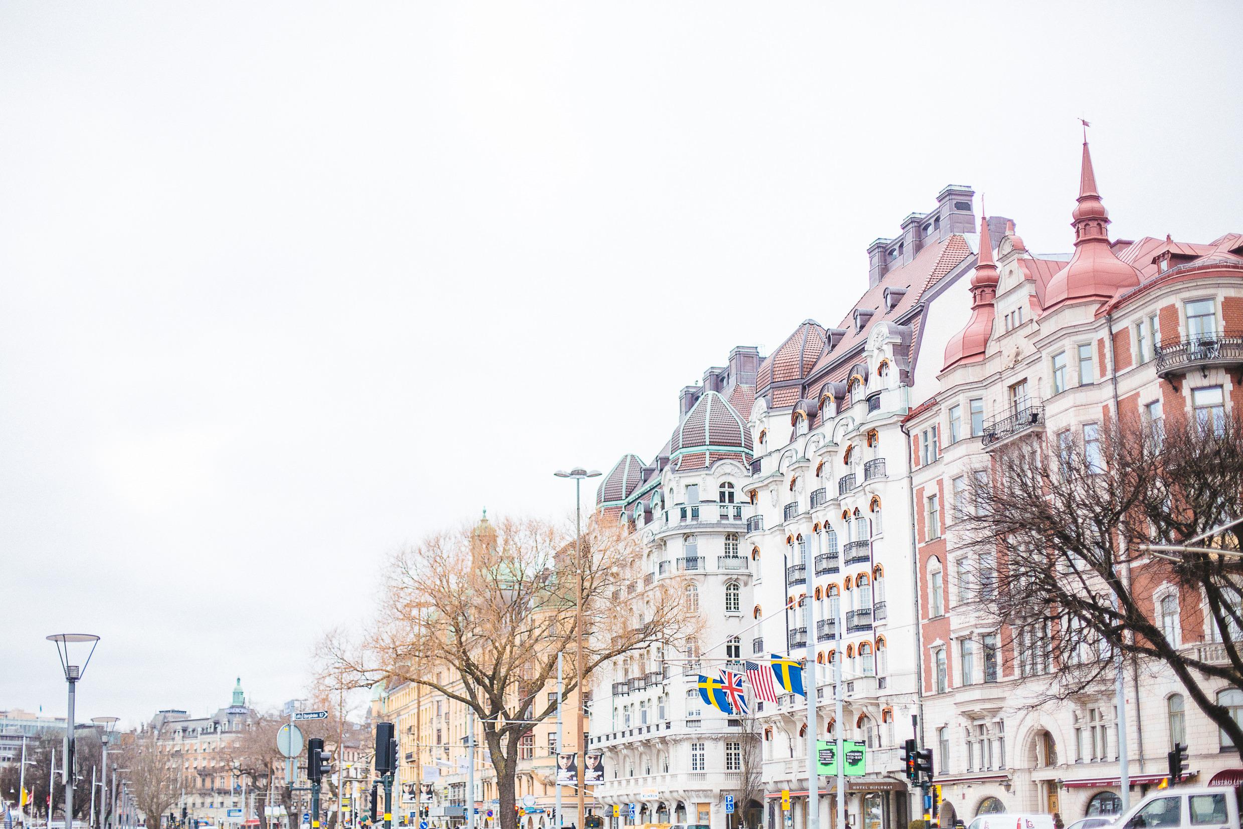 Vue de Nybroplan à Stockholm