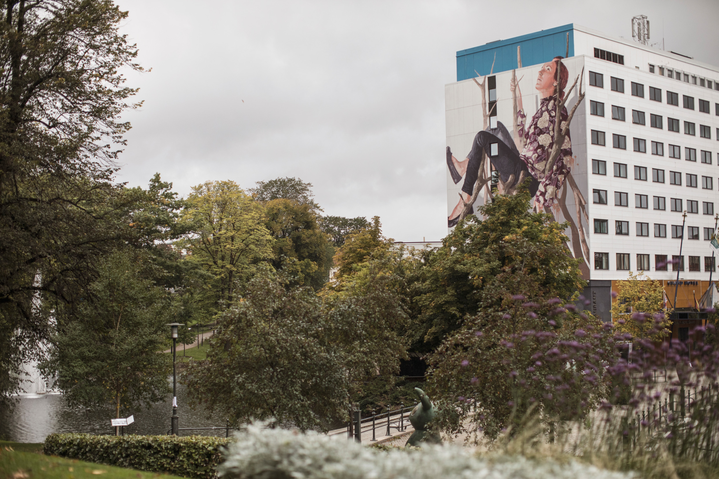 Street art on a wall of a building in Borås.