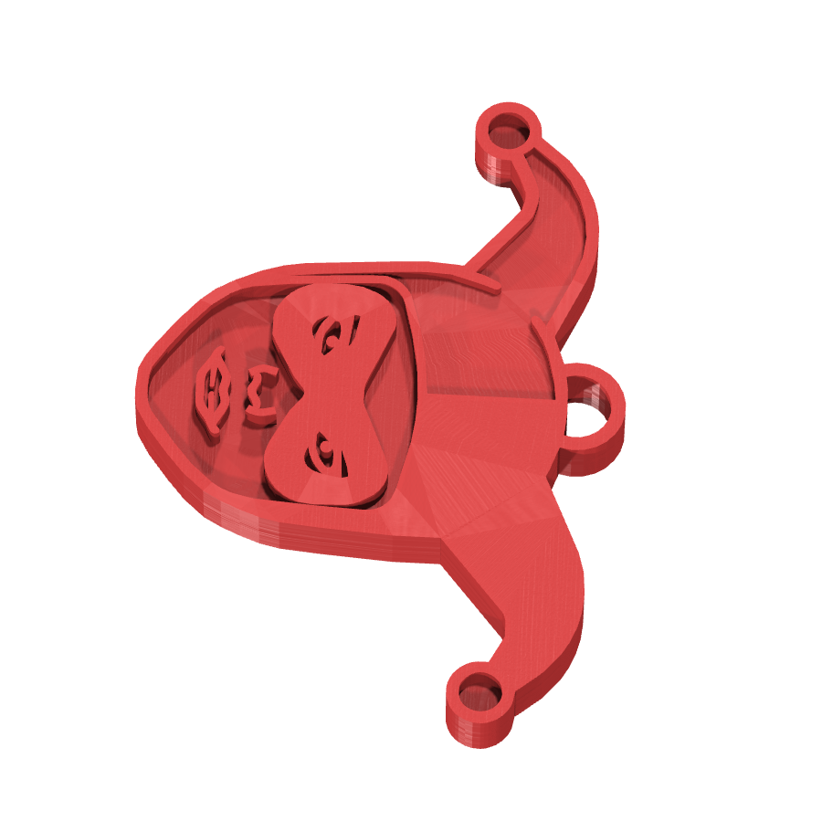 bild nr 3 på produkten: 3D-printad nyckelring med Harley Quinn-motiv i slagfast ABS-plast, perfekt för fans av Batgirl-serierna, finns i flera färger och passar i vanliga nyckelknipor