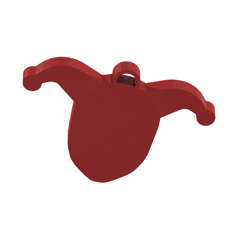 bild nr 5 på produkten: 3D-printad nyckelring med Harley Quinn-motiv i slagfast ABS-plast, perfekt för fans av Batgirl-serierna, finns i flera färger och passar i vanliga nyckelknipor