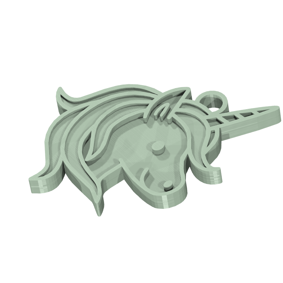 bild nr 2 på produkten: Nyckellås med olivgrön licorne-design - ett perfekt tillbehör för din licens-icke-licorne fan som älskar unika och detaljerade motiv