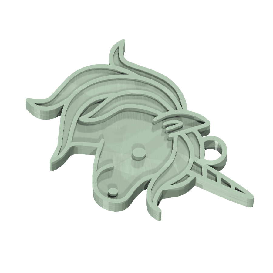 bild nr 3 på produkten: Nyckellås med olivgrön licorne-design - ett perfekt tillbehör för din licens-icke-licorne fan som älskar unika och detaljerade motiv