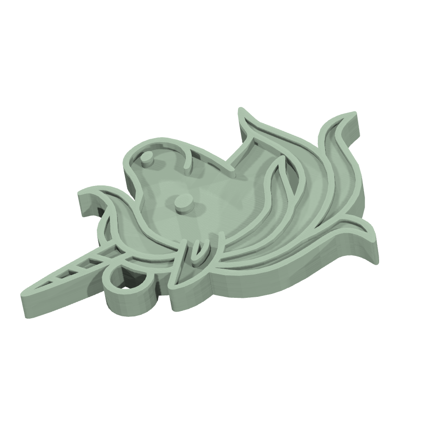 bild nr 6 på produkten: Nyckellås med olivgrön licorne-design - ett perfekt tillbehör för din licens-icke-licorne fan som älskar unika och detaljerade motiv