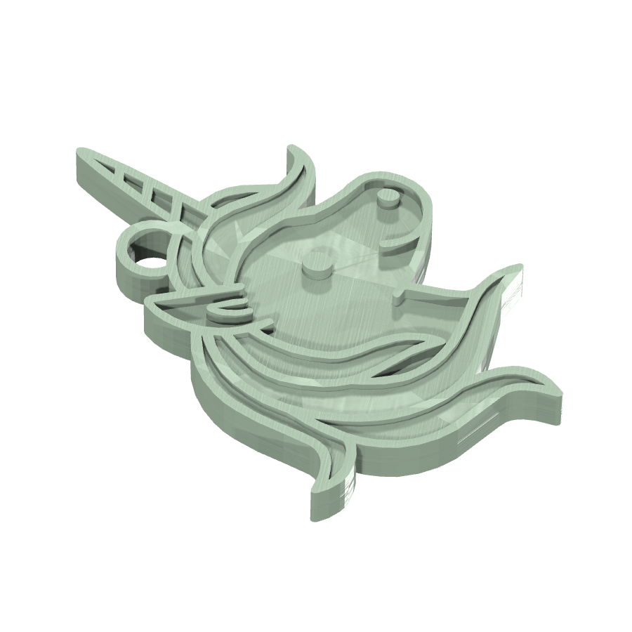 bild nr 7 på produkten: Nyckellås med olivgrön licorne-design - ett perfekt tillbehör för din licens-icke-licorne fan som älskar unika och detaljerade motiv