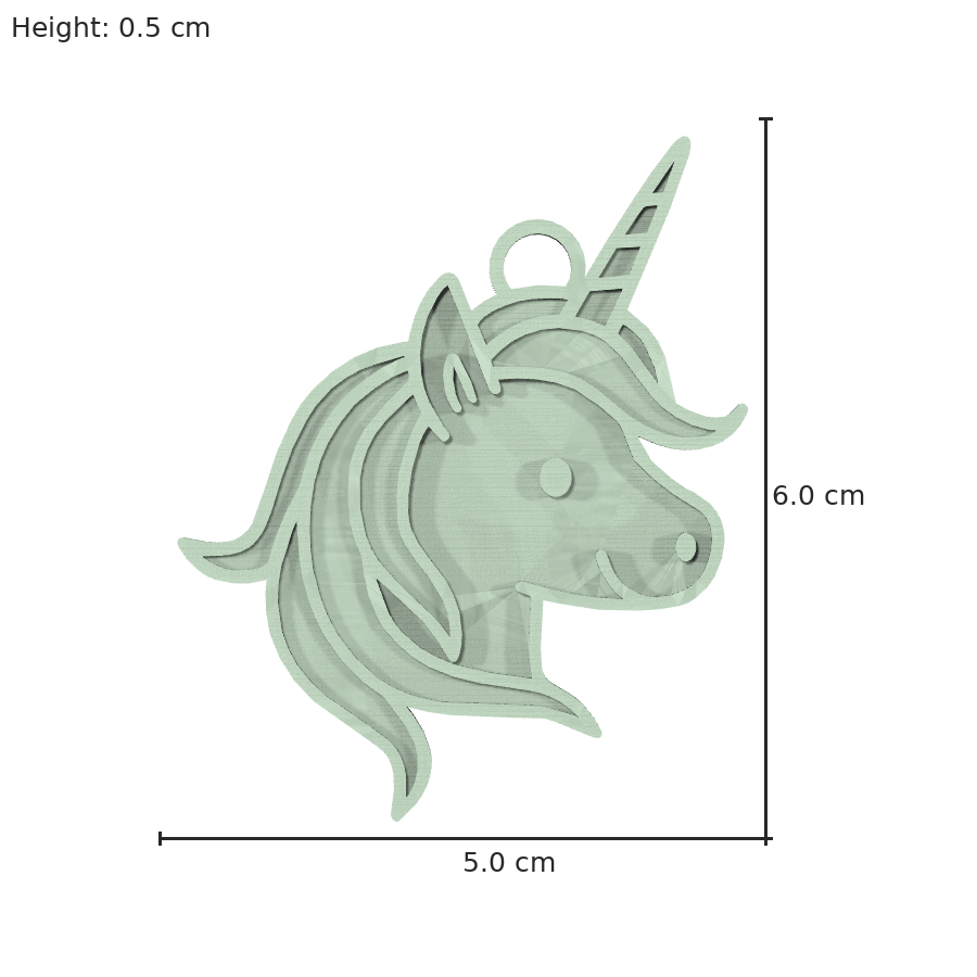 bild nr 8 på produkten: Nyckellås med olivgrön licorne-design - ett perfekt tillbehör för din licens-icke-licorne fan som älskar unika och detaljerade motiv