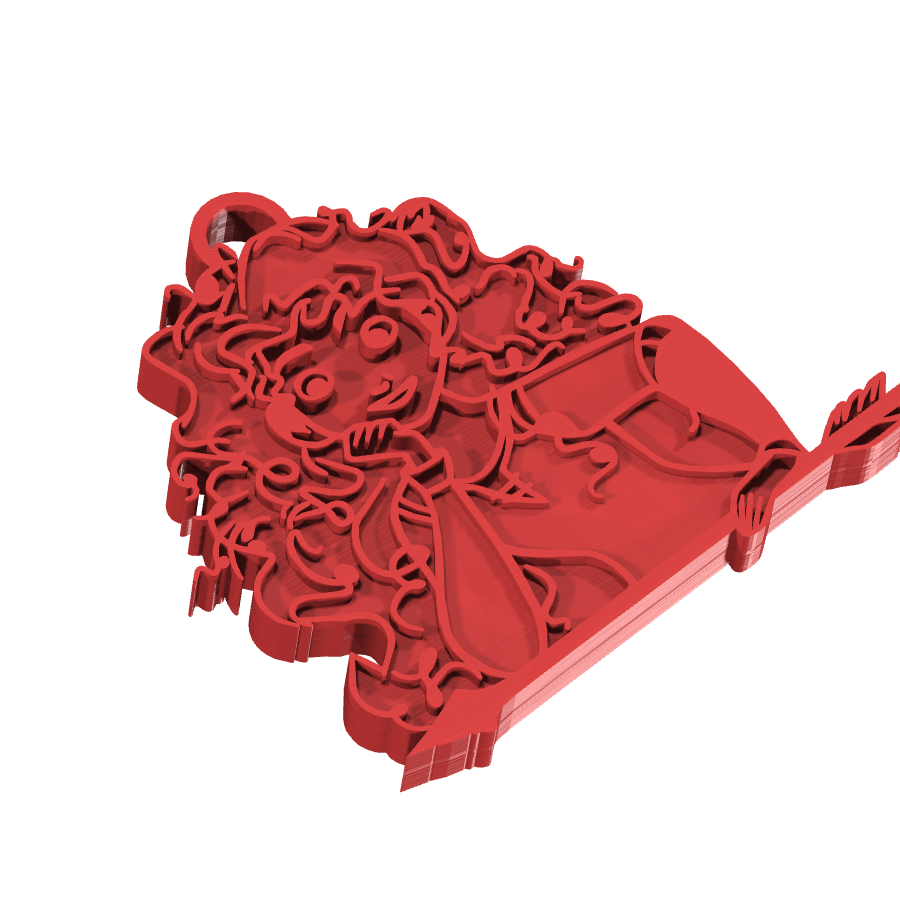 Bild på 3D printad produkt med namn: Nyckelring med motiv av Merida inspirerad från den älskade Disneyfilmen Brave, perfekt för fans av den tuffa och oberoende skotska prinsessan, som är tillverkad i en slagtålig plast och har en rimlig storlek som passar i fickan