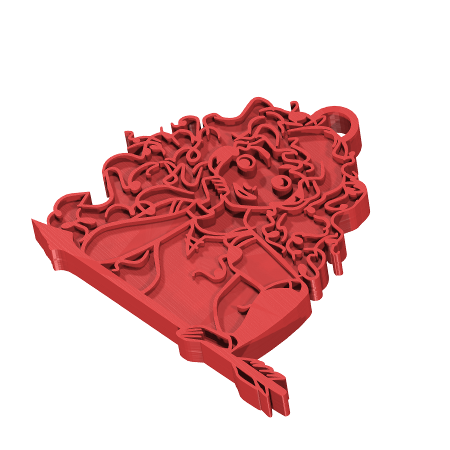 bild nr 2 på produkten: Nyckelring med motiv av Merida inspirerad från den älskade Disneyfilmen Brave, perfekt för fans av den tuffa och oberoende skotska prinsessan, som är tillverkad i en slagtålig plast och har en rimlig storlek som passar i fickan