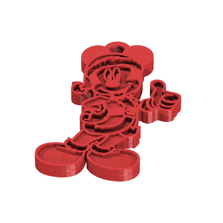 bild nr 1 på produkten: Nyckelring med Mickey Mouse i julig anda, inspirerad från Disneys klassiska tecknade filmer, perfekt för alla som älskar julen och den ikoniska musen, att använda som en personlig och charmig nyckelring eller som en rolig julklapp till vänner och familj