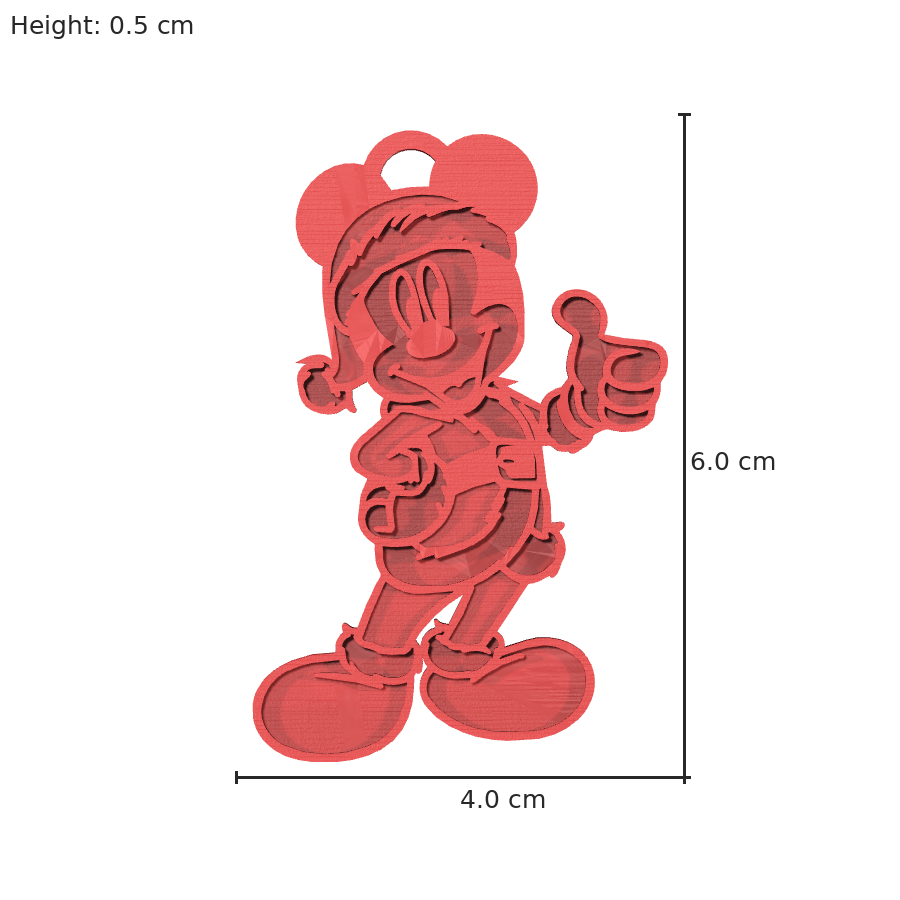 bild nr 8 på produkten: Nyckelring med Mickey Mouse i julig anda, inspirerad från Disneys klassiska tecknade filmer, perfekt för alla som älskar julen och den ikoniska musen, att använda som en personlig och charmig nyckelring eller som en rolig julklapp till vänner och familj