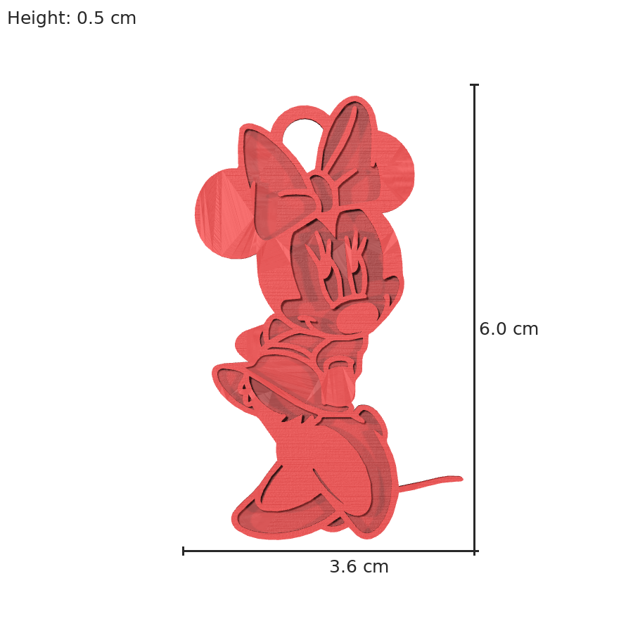 bild nr 8 på produkten: Nyckelring med Minnie Mouse-motiv, inspirerad från den klassiska Disney-figuren, perfekt för fans av den ikoniska musen, som vill ha en rolig och charmig nyckelring för att ge en personlig touch till sina nycklar