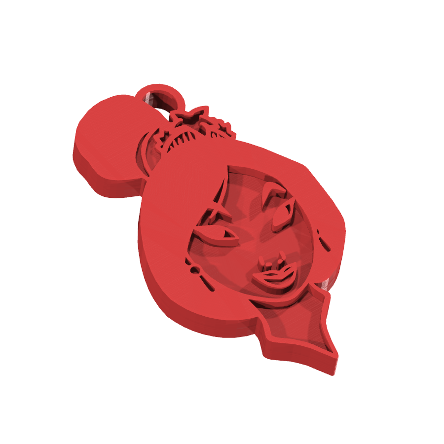 Bild på 3D printad produkt med namn: Nyckelring med Mulan-motiv, inspirerad från den kinesiska legenden och Disney-filmen, perfekt för fans av den modiga och lojala krigarprinsessan, tillverkad med 3D-printteknik för en unik och detaljerad design