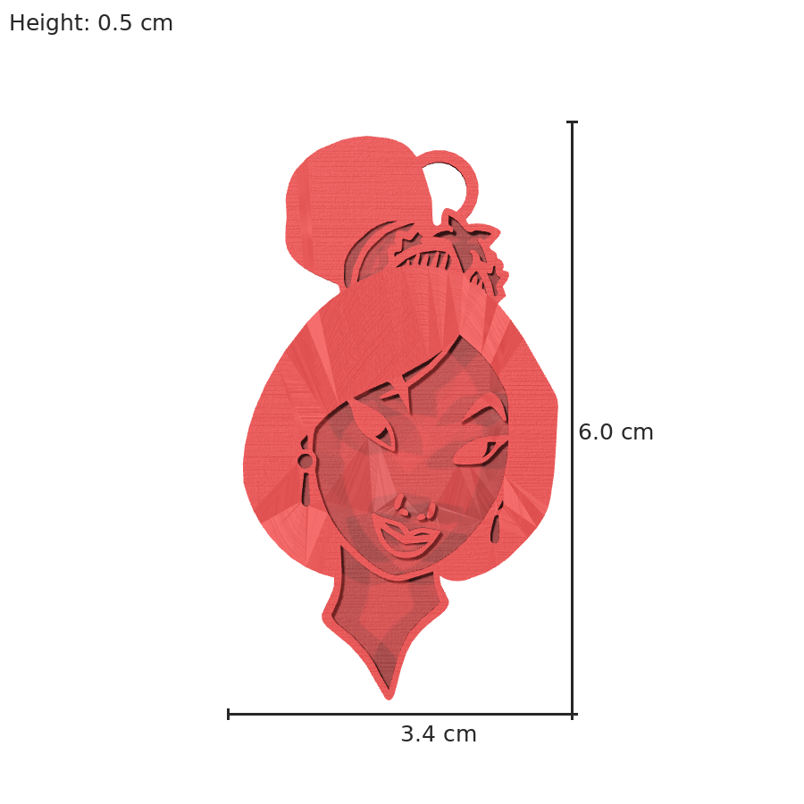 bild nr 8 på produkten: Nyckelring med Mulan-motiv, inspirerad från den kinesiska legenden och Disney-filmen, perfekt för fans av den modiga och lojala krigarprinsessan, tillverkad med 3D-printteknik för en unik och detaljerad design