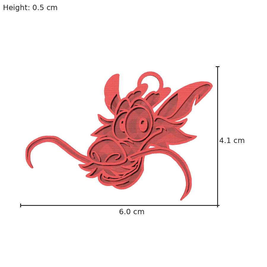 bild nr 8 på produkten: Nyckelring med Mushu, den älskade draken från Disney-filmen Mulan, perfekt för fans av den klassiska animerade filmen som vill ha en personlig och unik accessoar för att visa sin kärlek till figuren och dess historia