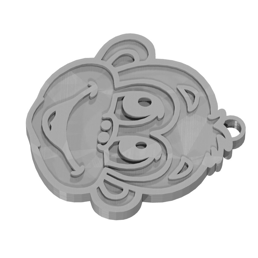 bild nr 3 på produkten: En charmig 3D-printad nyckelring i form av en apa, inspirerad från den populära kulturen och dess ikoniska motiv, perfekt för alla som älskar djur eller vill ha en rolig och unik accessoar för att pryda sina nycklar