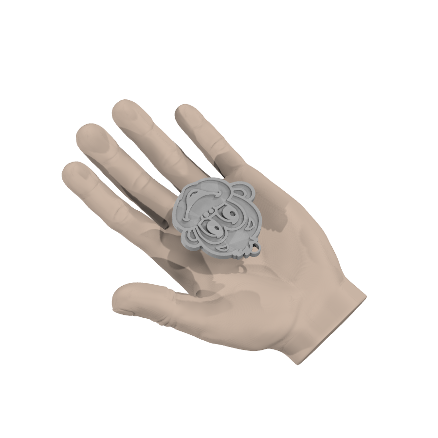 bild nr 4 på produkten: En charmig 3D-printad nyckelring i form av en apa, inspirerad från den populära kulturen och dess ikoniska motiv, perfekt för alla som älskar djur eller vill ha en rolig och unik accessoar för att pryda sina nycklar