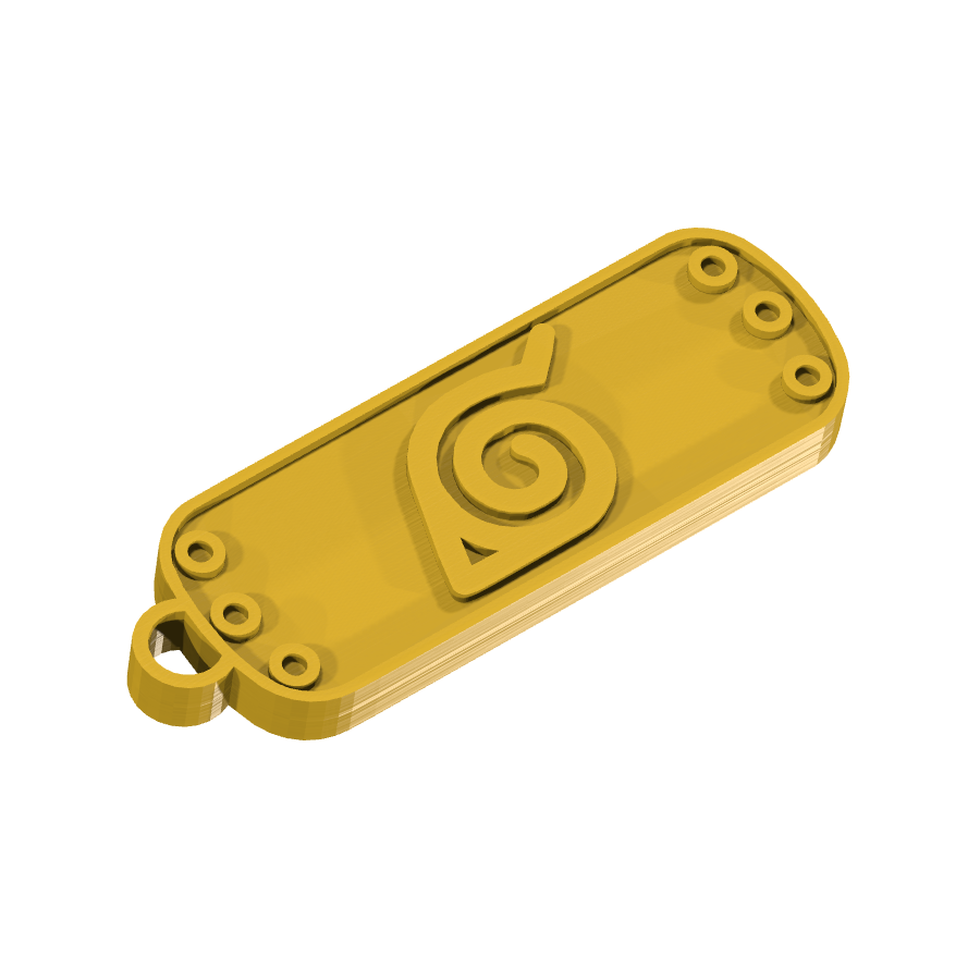 Bild på 3D printad produkt med namn: Unik nyckelring inspirerad från den ikoniska Naruto-serien, med en cool Naruto-bandeau-design som ger en personlig touch till din vardag, för både fans av anime och manga samt för alla som älskar att uttrycka sin individualitet genom accessoarer och