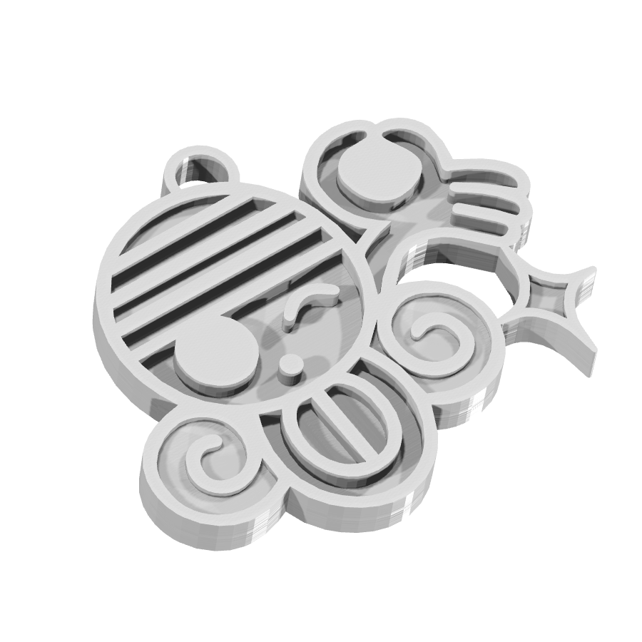 Bild på 3D printad produkt med namn: Nyckelring med Nami Skull, en cool och tuff accessoar inspirerad från den berömda anime- och mangaserien One Piece, som ger en touch av piratromantik och äventyrsanda till din vardag