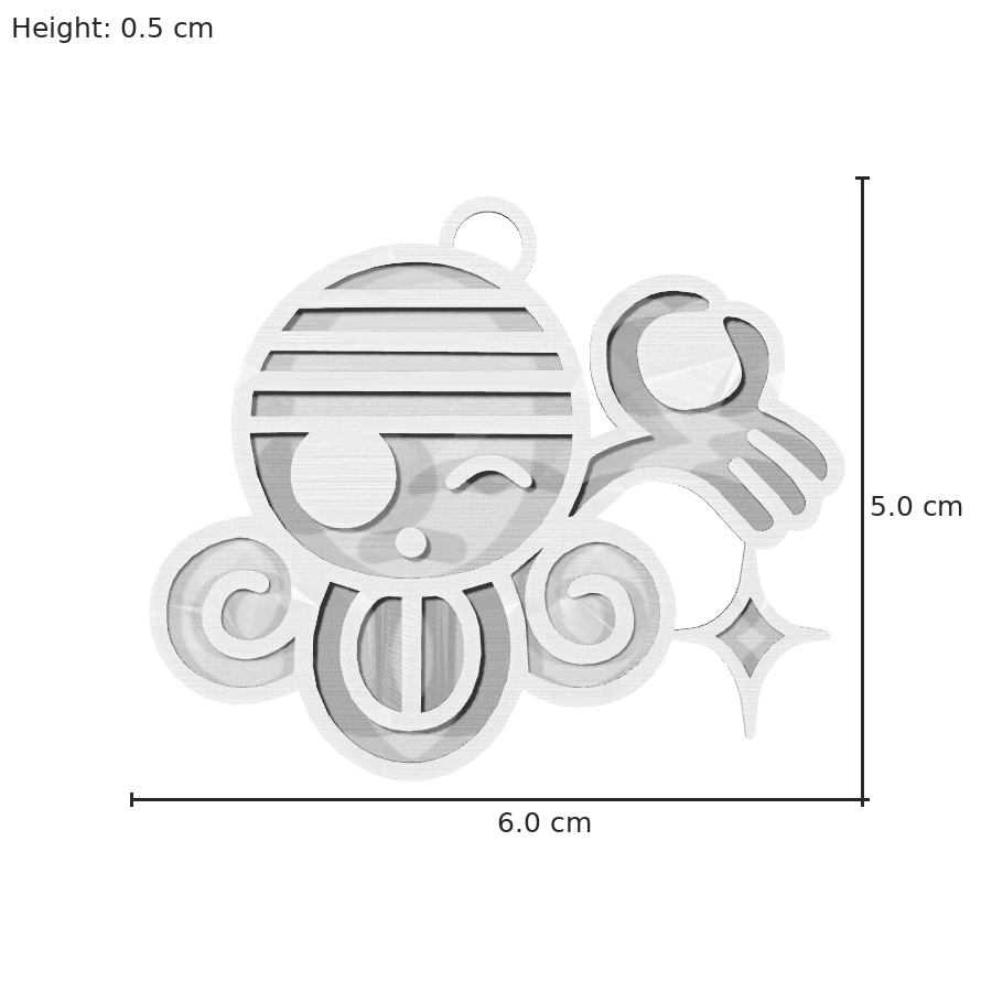 bild nr 8 på produkten: Nyckelring med Nami Skull, en cool och tuff accessoar inspirerad från den berömda anime- och mangaserien One Piece, som ger en touch av piratromantik och äventyrsanda till din vardag