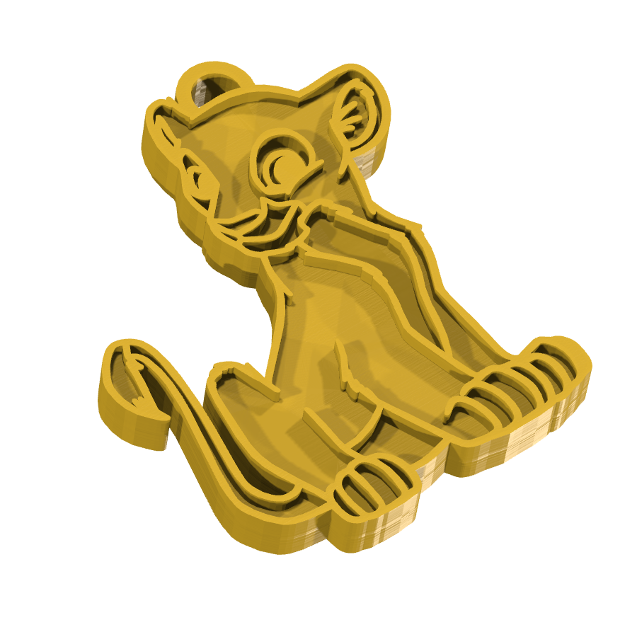 Bild på 3D printad produkt med namn: Nyckelring i 3D-printad form med motiv av Nala, den modiga och lojala lejonhön från Disneys klassiska film Lejonkungen, perfekt för fans av den ikoniska filmen som vill visa sin kärlek till karaktären och ha en unik accessoar