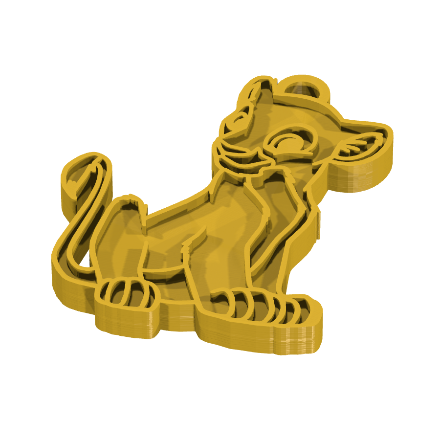 bild nr 1 på produkten: Nyckelring i 3D-printad form med motiv av Nala, den modiga och lojala lejonhön från Disneys klassiska film Lejonkungen, perfekt för fans av den ikoniska filmen som vill visa sin kärlek till karaktären och ha en unik accessoar