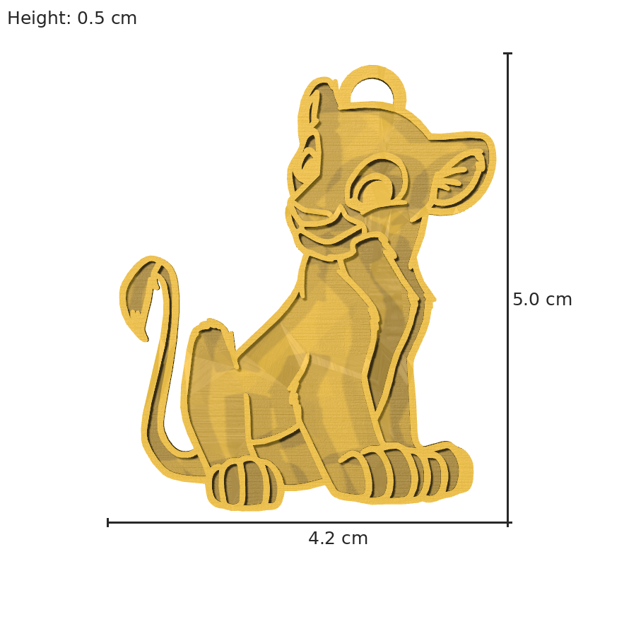 bild nr 8 på produkten: Nyckelring i 3D-printad form med motiv av Nala, den modiga och lojala lejonhön från Disneys klassiska film Lejonkungen, perfekt för fans av den ikoniska filmen som vill visa sin kärlek till karaktären och ha en unik accessoar