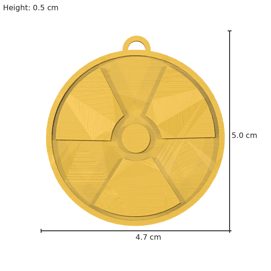 bild nr 8 på produkten: En unik nyckelring med kärnkraftstema, inspirerad från den spännande världen av energiproduktion, där den ikoniska loggan för kärnreaktorer står som symbol för innovation och teknisk framåtanda, passande för alla som är teknikintresserade eller vill visa