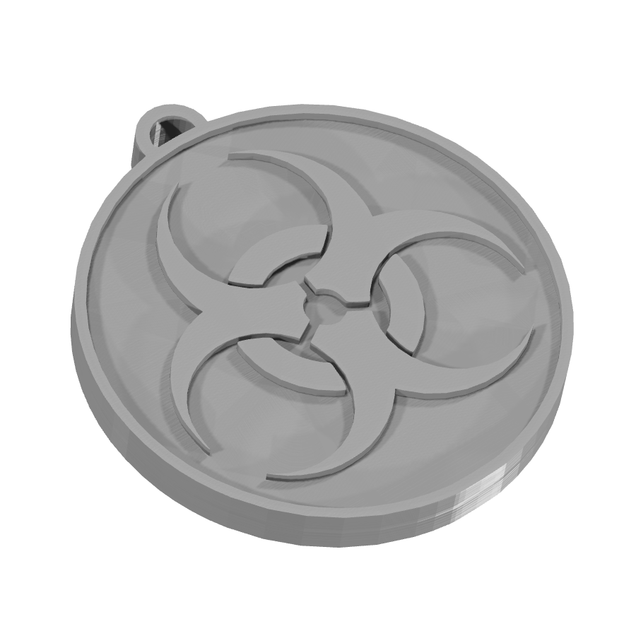 Bild på 3D printad produkt med namn: Nyckelring med kärnreaktorlogga inspirerad från vetenskap och teknik, perfekt för fans av energi och hållbarhet, som vill visa sitt stöd för en säker och effektiv energikälla, tillverkad med 3D-printteknik för en detaljerad och exakt design