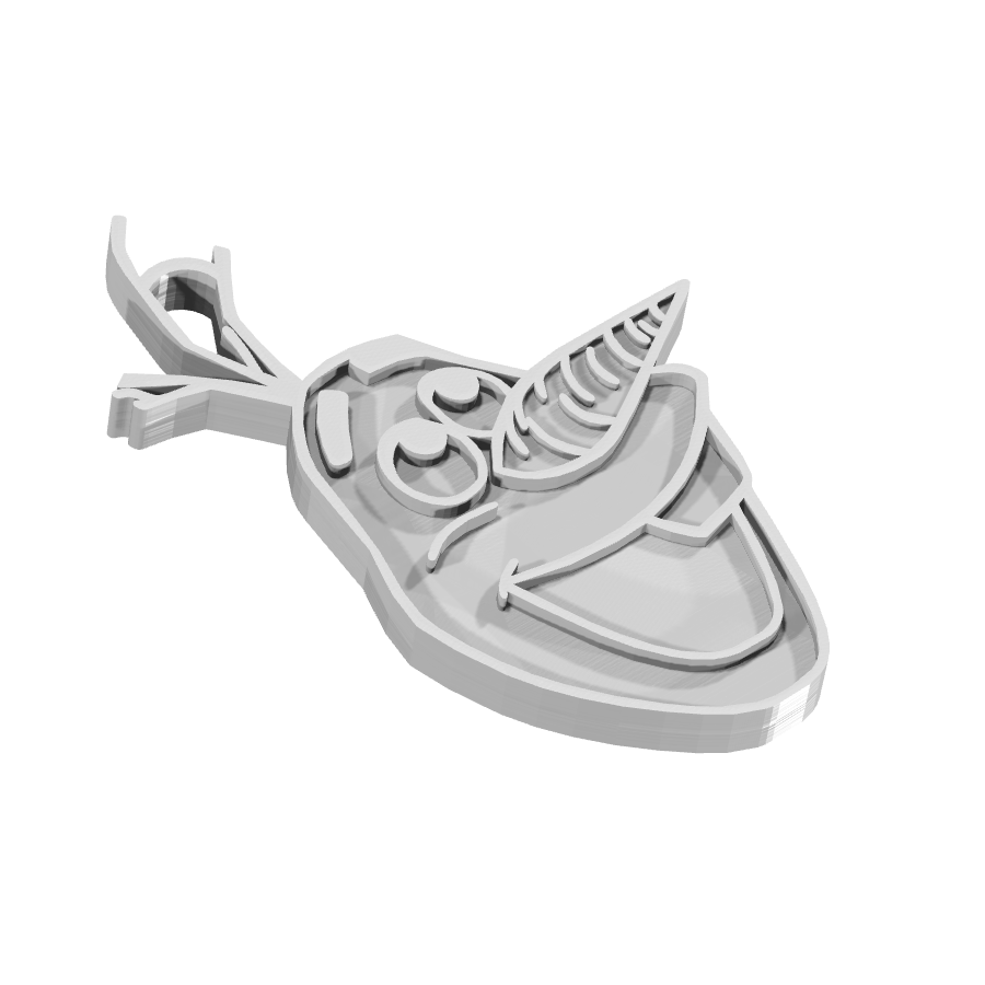Bild på 3D printad produkt med namn: En rolig nyckelring i form av Olaf, den älskade snömannen från Disneyfilmen Frost, som ger en personlig touch till dina nycklar och är en perfekt dekoration för alla åldrar, inspirerad från den populära animerade filmen som har vunnit många hjärtan med