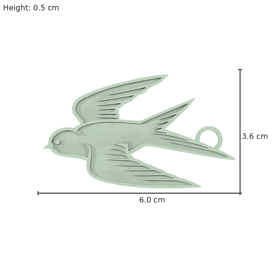 bild nr 8 på produkten: Oiseau Fågel Nyckelring, en charmig och detaljerad dekoration inspirerad från den vackra och fria fågeln, perfekt för alla som älskar natur och frihet, med en unik design som kommer att ge dina nycklar en personlig touch och göra dem lättare att hitta
