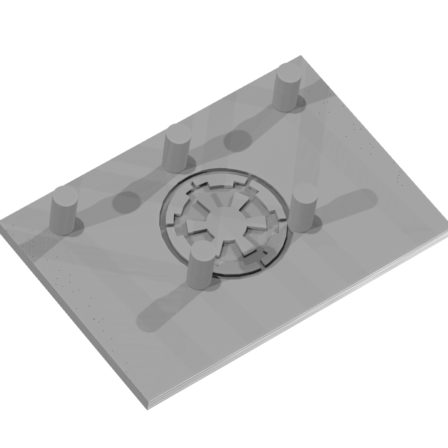 Bild på 3D printad produkt med namn: Väggmonterad nyckelringshållare i form av ett Star Wars-inspirerat imperiemotiv, tillverkad med 3D-printning för att ge din heminredning en touch av science fiction och funktion för att samla dina nycklar på ett snyggt sätt